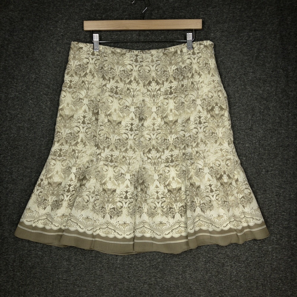 Y2K Axcess Liz Claiborne Skirt A-Line Tan Brown Sheer Lined Women's Size 12